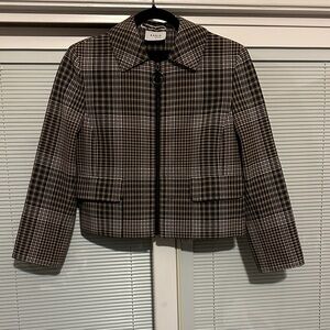 Akris Punto Black and Brown Plaid Women's Blazer